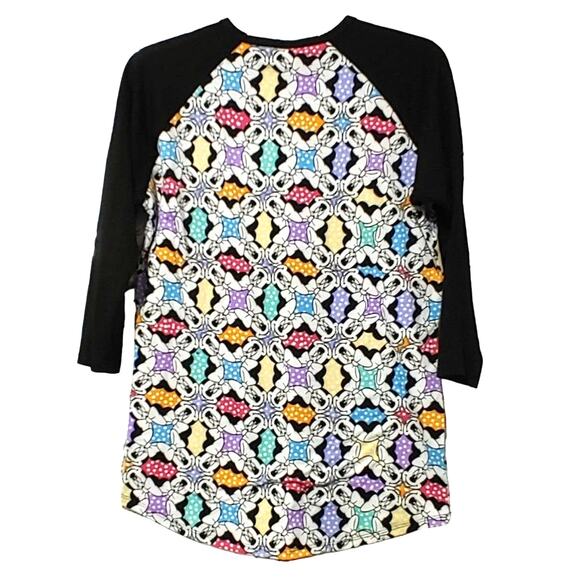 LuLaRoe Randy Minnie Mouse Kaleidoscope T-Shirt 3/4 Sleeve Multicolor Womens S - Picture 2 of 7